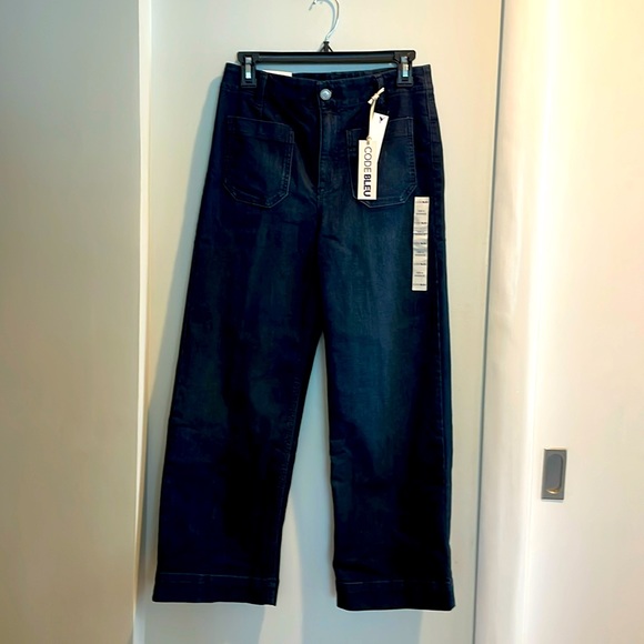 Code Bleu high waist wide leg dark denim jean size 4 NWT - Picture 2 of 9